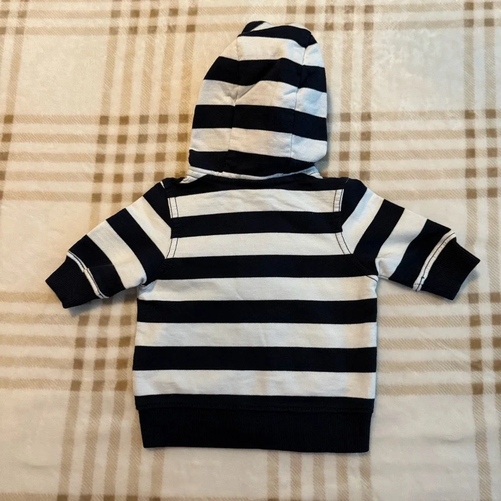 Gymboree Baby Boy 3pc Nautical Sailor Set Overalls Bodysuit Hoodie 0-3M NWT